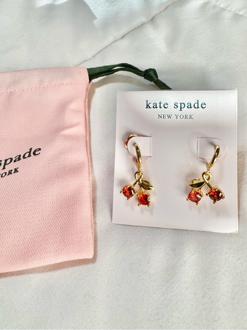 Kate Spade Cherry Drop Huggies Earrings - Picture 4 of 8